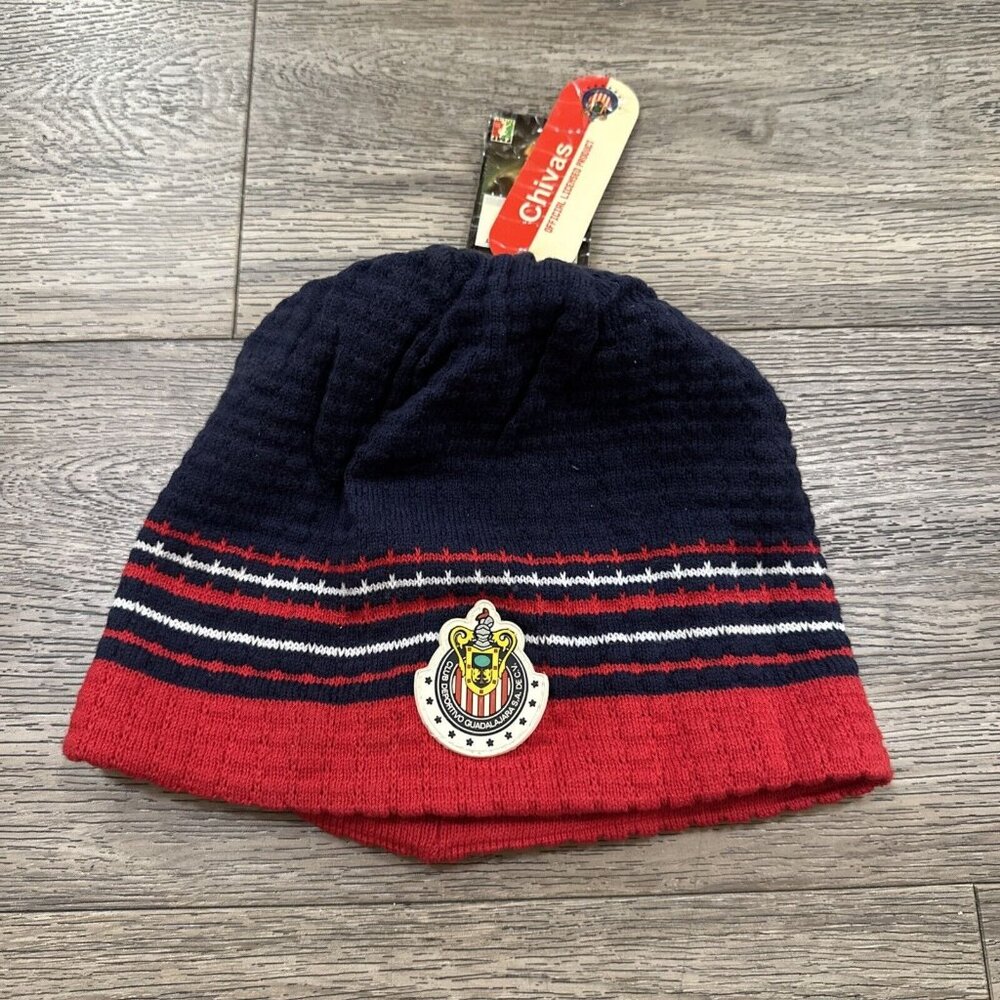 Chivas Guadalajara Beanie Reversible FMF Mexico Soccer Official Winter Cap